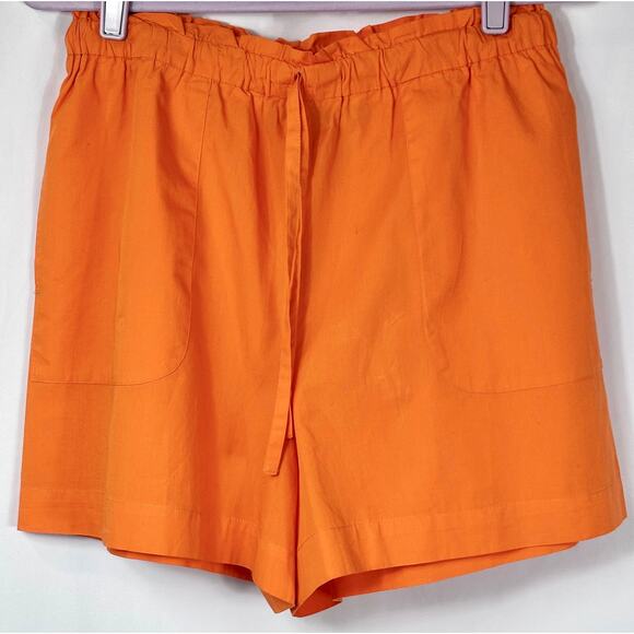 Piombo Drawstring Cotton Shorts with Pockets Orange size L - Picture 7 of 13